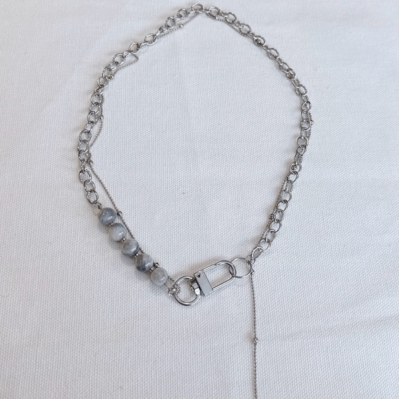 Jewelry - Moonstone Double Chain Silver necklace